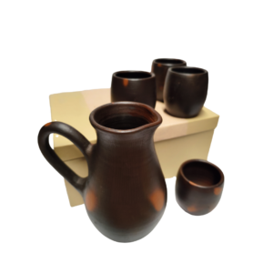 Set de jarra y tazones de greda